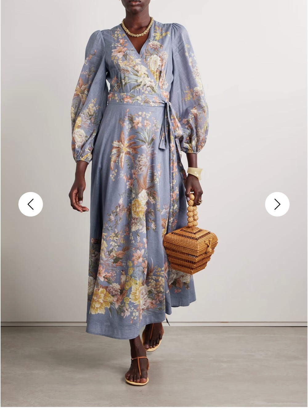 Zimmermann tallow floral print midi wrap dress zimm size 0